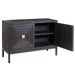 Тумба черная из дерева двухдверная Geometric Double Door Nightstand варинант исполнения - 1 | Loft Concept в Санкт-петербурге