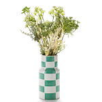 Ваза из фаянса Brighter than the Stars с шахматным принтом бирюзового цвета  варинант исполнения - 3 | Loft Concept в Санкт-петербурге