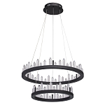 Люстра с двумя кольцами черного цвета с хрустальными элементами QUARTZ CRYSTAL варинант исполнения - 2 | Loft Concept в Санкт-петербурге