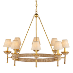 Люстра из кованого железа с отделкой плетеной веревкой и сусальным золотом Parisian Style варинант исполнения - 1 | Loft Concept в Санкт-петербурге