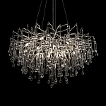 Люстра подвесная с прозрачными стеклянными подвесками в форме капель Диаметр 80 см Droplet Chandelier варинант исполнения - 8 | Loft Concept в Санкт-петербурге