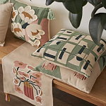 Подушка декоративная зеленого цвета с геометрическим рисунком Divine Abstractions варинант исполнения - 7 | Loft Concept в Санкт-петербурге