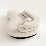 Диван Saint-Trope молочного цвета с обивкой букле  варинант исполнения - 1 | Loft Concept в Санкт-петербурге