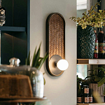 Бра с декором из плетеного бамбука Wicker Oval Lamp варинант исполнения - 4 | Loft Concept в Санкт-петербурге