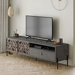 ТВ-тумба с раздвижными дверцами Mallin Metal TV Stand варинант исполнения - 2 | Loft Concept в Санкт-петербурге