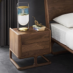 Прикроватный деревянный столик с 2-мя ящиками Moon Walnut Furniture варинант исполнения - 1 | Loft Concept в Санкт-петербурге