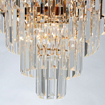 Люстра из черного металла с многоярусными подвесками из прозрачного хрусталя на золотой цепи Empire Black Chandelier Crystal варинант исполнения - 7 | Loft Concept в Санкт-петербурге