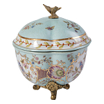 Шкатулка голубого цвета с цветочными орнаментами Blue Garden варинант исполнения - 2 | Loft Concept в Санкт-петербурге