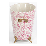 Кашпо из белого фарфора с розовым цветочным орнаментом Eden Garden варинант исполнения - 3 | Loft Concept в Санкт-петербурге