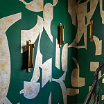 Обои ручная роспись в стиле Арт-деко Symphony Original colourway on Jade silk dupion варинант исполнения - 3 | Loft Concept в Санкт-петербурге