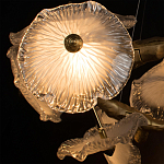 Люстра подвесная круглая с ветвистыми бронзовыми элементами и стеклянными рифлеными дисками Textured Glass Chandelier варинант исполнения - 5 | Loft Concept в Санкт-петербурге