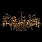 Потолочная люстра в виде ветвей деревьев золотого цвета с прозрачными подвесками-каплями Droplet Chandelier варинант исполнения - 2 | Loft Concept в Санкт-петербурге