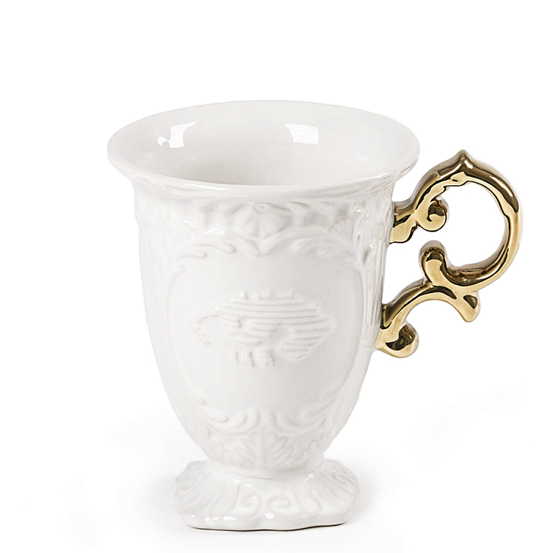 Кружка Seletti I-Mug Gold Белый Золотой в Санкт-петербурге | Loft Concept 