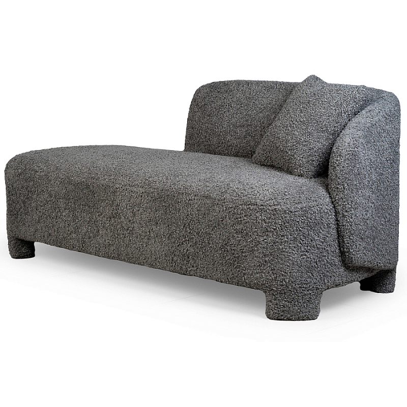 Кушетка серая с обивкой букле Thalia Grey Boucle Sofa Серый в Санкт-петербурге | Loft Concept 