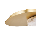 Бра с овальным основанием золотого цвета  и плафоном из алебастра Shaw Lighting варинант исполнения - 3 | Loft Concept в Санкт-петербурге