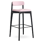 Барный стул из массива ясеня с обивкой из рогожки Elegant Ash Shape варинант исполнения - 1 | Loft Concept в Санкт-петербурге