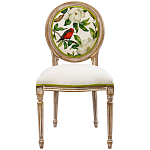 Стул бежевый из натурального бука с изображением птица в саду Blooming Birds варинант исполнения - 1 | Loft Concept в Санкт-петербурге