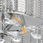 Люстра круглая на цепи цвета хром с прозрачными рельефными хрустальными пластинами Textured Glass Chandelier варинант исполнения - 4 | Loft Concept в Санкт-петербурге