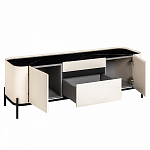 ТВ-тумба белая с чёрной столешницей с 2-мя дверками и ящиком San Marco варинант исполнения - 2 | Loft Concept в Санкт-петербурге