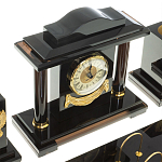 Настольный письменный набор с часами из природного камня обсидиана National Еmblem варинант исполнения - 4 | Loft Concept в Санкт-петербурге