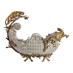 Чаша для фруктов из фарфора бронзовыми фигурками леопардов Eden Garden варинант исполнения - 3 | Loft Concept в Санкт-петербурге