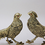 Статуэтка бронзовая пара Фазаны золотые Bronze Birds варинант исполнения - 3 | Loft Concept в Санкт-петербурге