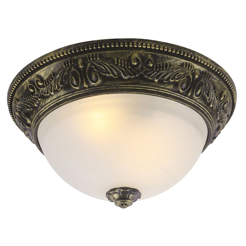 Потолочный светильник Flush Mount Ceiling Light bronze milky glass Античная Бронза Молочный в Санкт-петербурге | Loft Concept 