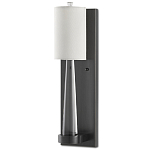 Бра на прозрачном штативе с тканевым абажуром в форме цилиндра Conciseness варинант исполнения - 3 | Loft Concept в Санкт-петербурге