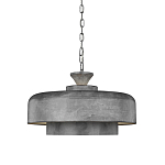 Подвесной светильник с массивным круглым стальным плафоном серого цвета в индустриальном стиле на цепи Feiss варинант исполнения - 1 | Loft Concept в Санкт-петербурге