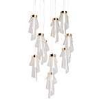 Люстра каскадная с 10-ю прозрачными плафонами Wave Line варинант исполнения - 1 | Loft Concept в Санкт-петербурге