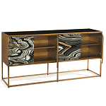 Дизайнерский комод с 4-мя дверцами в черно-золотых тонах Calista варинант исполнения - 2 | Loft Concept в Санкт-петербурге