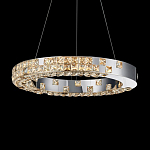 Люстра серебряная в форме кольца с мозаичным хрустальным оформлением Sparks of Crystal варинант исполнения - 2 | Loft Concept в Санкт-петербурге