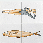 Плитка с узором Рыба Русалка варинант исполнения - 1 | Loft Concept в Санкт-петербурге