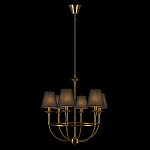 Люстра на металлическом основании бронзового цвета с 6-ю черными конусовидными абажурами Dignity варинант исполнения - 3 | Loft Concept в Санкт-петербурге