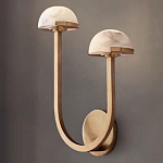 Бра с 2-мя мраморными плафонами на латунном корпусе Light Warm Light варинант исполнения - 4 | Loft Concept в Санкт-петербурге