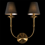 Бра с металлическим основанием бронзового цвета и 2-мя черными конусовидными абажурами Dignity варинант исполнения - 4 | Loft Concept в Санкт-петербурге