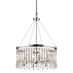 Люстра круглая цвета хром с вертикальными стеклянными трубками и круглыми подвесками Kichler варинант исполнения - 1 | Loft Concept в Санкт-петербурге