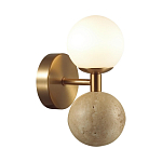 Бра с шарообразным матовым плафоном и шаром из камня на металлическом основании Orb Essence варинант исполнения - 1 | Loft Concept в Санкт-петербурге