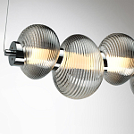 Подвесной светильник линейный с 7-ю рифлеными стеклянными шарами Marcelh Light варинант исполнения - 9 | Loft Concept в Санкт-петербурге