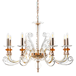 Люстра с 8-ю лампочками и изогнутыми прозрачными элементами из стекла Twisted Glass Candles Chandelier варинант исполнения - 1 | Loft Concept в Санкт-петербурге