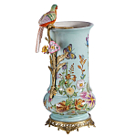 Ваза с птичкой из фарфора с бронзовыми элементами Garden of Eden варинант исполнения - 1 | Loft Concept в Санкт-петербурге