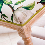 Банкетка из натурального бука золотистая с изображением птиц и цветов Blooming Bird варинант исполнения - 3 | Loft Concept в Санкт-петербурге