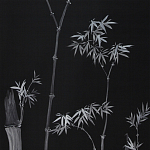 Обои ручная роспись Bamboo Argent on Pitch dyed silk варинант исполнения - 2 | Loft Concept в Санкт-петербурге