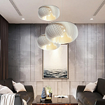 Подвесной светильник с белыми изящными декоративными лепестками Volumetric Petal Lamp варинант исполнения - 7 | Loft Concept в Санкт-петербурге