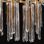 Люстра подвесная золотого цвета с разветвленными ветвями и прозрачными стеклянными подвесками Droplet Chandelier варинант исполнения - 7 | Loft Concept в Санкт-петербурге