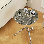 Дизайнерский журнальный стол с круглой столешницей на изогнутых стальных ножках Obafaby варинант исполнения - 2 | Loft Concept в Санкт-петербурге