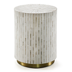 Круглый приставной столик с инкрустацией RADIAL BONE INLAY SIDE TABLE варинант исполнения - 3 | Loft Concept в Санкт-петербурге