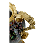 Ваза из фарфора черная с цветочной росписью и бронзовыми элементами Spring Garden варинант исполнения - 2 | Loft Concept в Санкт-петербурге