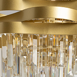 Люстра цвета матового золота с металлическими лентами и длинными прозрачными подвесками Gilded Waves варинант исполнения - 4 | Loft Concept в Санкт-петербурге