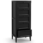 Комод узкий с 5-ю ящиками черный Silva Black Chest of Drawers варинант исполнения - 3 | Loft Concept в Санкт-петербурге
